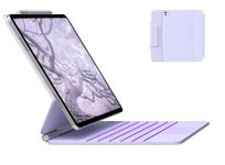 typecase Edge for iPad Air 13 (M4/M3/M2, 2026/2025/2024) & Pro 12.9 (6th/5th/4th/3rd) with 11-Color Backlit, Precision Trackpad, Magic Floating Keyboard (NOT FIT to Pro 13 (M5/M4) - Light Purple'26