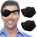 2Pcs Eye Patch,AMZVIO Eye Patches for Adults Left or Right Eyes,3D Adjustable Medical Eyepatch for Lazy Eye, Black(Large)