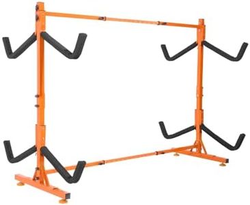 VEVOR Freestanding Kayak Storage Rack, Kayak Stand for 4 Kayak Canoe Paddleboard, Heavy-duty Steel Kayak Hanger Holder with Padded Arms and Adjustable Width, 100 kg Max Load, for Indoor Outdoor Garage