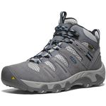 KEEN Women's Headout Mid Height Waterproof All Terrain Hiking Boots, Steel Grey/Blue Heaven, 9