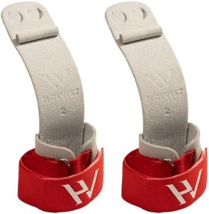 HOLVIST Gymnastics Grips | Leather Made Dowel Gymnastic Grips | Gymnastics Grips for Girls 10-12 | Hook & Loop Gymnastics Grips for Girls 7-9 | 2 Hole Womens Gymnastics Hand Grips (4, Red)