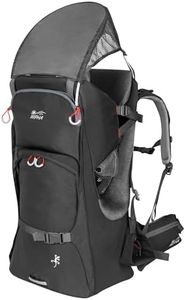 WIPHA Baby Backpack Carrier - Ergonomic Child Carrier Hiking with Sun Canopy, Safe Toddler Hiking Backpack Carrier with Large Storage Space&Insulated Pocket, Adjustable Padded Child Seat, Black