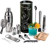 Mixology Bartender Kit: 14-Piece Bar tool Set For an Awesome Drink Mixing Experience - Cocktail Shaker Set w/Top Bar Tools - Perfect Home Bartending Kit - Exclusive Cocktail picks and Recipes Bonus