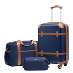 Coolife Luggage Set 3 Piece Suitcase Set Carry On Luggage PC Hardside Luggage TSA Lock Spinner Wheels Telescopic Handle