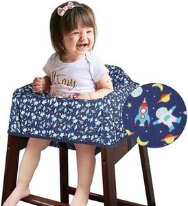 Dual-Belt High Chair Cover, Baby High Chair Cover, Upgrade Version, for Wooden or Restaurant High Chair, Sturdy and Robust Material, Blue space