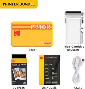 KODAK Mini 2 Retro Portable Photo Printer – Wireless Instant Prints