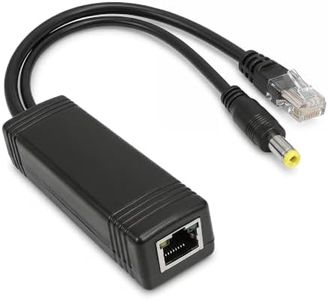 PoE Splitter 12W, 48V to 12V 1A Gigabit IEEE 802.3af Compliant PoE Adapter with 6kV Surge Protection, Power over Ethernet Splitter for Security IP Camera, Non-PoE Devices 12W 5.5x2.1mm DC Plug Gigabit