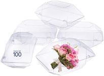 Royal Imports Clear Plastic Flower Box for Corsage, Boutonniere, Rose, Orchid Prom Wedding Craft Container 9x5x4-100 Pack