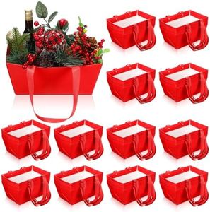 Glenmal 72 Pcs Christmas Baskets for Gifts Empty Kraft Basket Bulk with Handles 9.8 x 6.5 x 4.3'' Gift Basket Empty to Fill for Christmas Xmas Holiday Birthday Party Gift Packages Wrapping(Red)