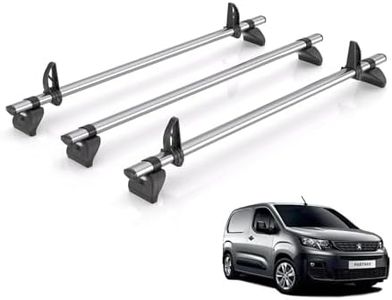 Rhino Roof Rack for Peugeot Partner 2018+ [Only Fits Standard (L1) Wheelbase Models] 3 Roof Bars + Loadstops - GB3FL/KLS2