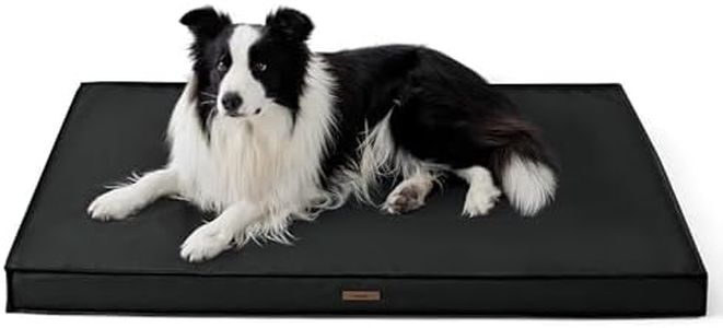 Lesure Outdoor Waterproof Dog Bed for Crate, Orthopedic Egg Crate Foam Pet Bed with Oxford Fabric Surface and Removable Cover, Machine Washable, 35''x22'', Black