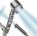PWERAN Filtered Head Shower, High Pressure Water Flow and Multiple Spray Modes Head Shower for Bath, Power Wash for Hard Water with ON/OFF Switch for Bath (Gray)