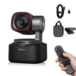 OBSBOT Tiny 2 Webcam 4K AI-Powered PTZ, Voice Control 1/1.5" CMOS 4X Faster Focusing Web Camera for PC, Streaming, Meeting, 4K Webcam with Tiny Smart Remote 2