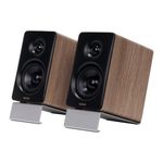 Edifier M60 Compact Desktop Speakers 2.0, for PC/Laptop/Computer, Bluetooth v5.3, USB C & 3.5 mm AUX, Hi-Res Audio Wireless Certified, 66W RMS, for Music and Gaming, Pair with Stands, Wood Grain