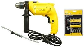 STANLEY 68-071-23 Insert Bit Chrome-Vanadium Screwdriver Set (26-Pieces) & STANLEY SDH600-IN Impact Hammer Drill Machine For Drilling Wood, Steel & Masonry, 600W 13mm, 1 Year Warranty