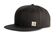 Carhartt Unisex Firm Duck Flat Brim Cap, Black, OFA