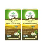 Organic India Tulsi 25 Tea Bag Pack of 2 (Honey Chamomile)