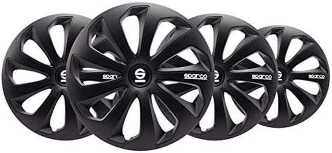 SPARCO SPC1570BK Sicilia Wheel Covers, Black, Set of 4, 15"