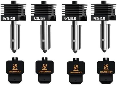 Sahvaim Upgraded 0.2/0.4/0.6/0.8MM H2D Hotend Kit for Bambu Lab H2D Combo/AMS 2 Pro/A1/A1MINI 3D Printer, High Temperature Quick Swap Hardened Steel Nozzle Replacement 3D Printer Extruder(4Pack)