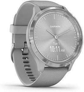 Garmin Vivomove 3, Hybrid Smartwatch with Real Watch Hands and Hidden Touchscreen Display, Silver with Gray Case and Band, 44mm