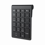 cimetech Bluetooth Numpad, Wireless Numeric Keypad with 22 Buttons Portable Ergonomic Mini Numpad Office Calculating Number Pads for Laptop, Notebook, Desktop, Computer, PC (Black)