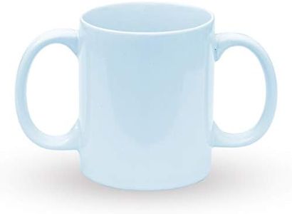 HealthGoodsAU - Dual Handle BPA-Free Drinking Mug for Secure Hold | Two Handled Ceramic Mug to Aid Tremors | 11.83 Fl. Oz. (350 Ml) (Blue)