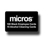 100 Micros Server Swipe Cards Choose Your Color + 15 Swipe Reader Cleaning Cards (Black)