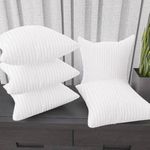 JY Hotel Quality Conjugated Polyester Fiber Filler Cushion (16 X 16 Inches, White) - Set of 5