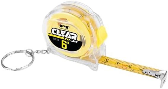 Performance Tool 20233 6' Clear Mini Tape Measure, SAE & Metric Measurements Printed on Both Sides