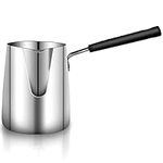 Hacbop Stainless Steel Butter and Coffee Warmer,Turkish Coffee Pot,Mini Butter Melting Pot and Milk Pot with Spout -(600Ml)