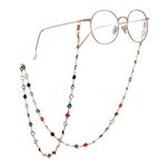 TEAMER Fashion Colorful Eyeglass Chain Sunglass Strap Eyeglass Holder Crystal Statement Beaded Reading Glass Strap for Women, 30.71*0.26 inch, Metal