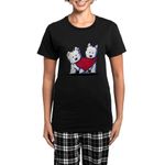 CafePress Heartfelt Westies Women's Dark Pajamas Womens Novelty Cotton Pyjama Set, Comfortable PJ Sleepwear