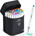 Ohuhu Markers, 60 Colours Dual Tips Alcohol Markers Permanent Art Marker Pens for Adults, Highlighter Pen with Carrying Case for Drawing Sketching Anime Manga Highlighting and Underlining