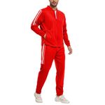 Eylhot Men's Tracksuit Casual Long Sleeve Athletic Outfit Sweatsuit 2 Piece Set Jogging Suits for Men, Red, Large