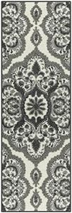 Vivian Medallion Runner Rug Non Slip Hallway Entry Carpet [Made in USA], 2 x 6, Grey