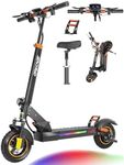 Ealirie Electric Scooter 12.5Ah Battery 10'' Fat Tire for Adults Teens, Triple Shocking Proof, 500W Motor, 30-40KM Range, Max Speed 25KM/H, Folding E Scooter Front + Rear Safe brake
