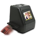 Film and Slide Scanne, All in 1 Film & Slide Scanner Converts 35mm 135 110 126 and Super 8 Films, Slides, Negatives to Digital JPG Photos, Built in 128MB Memory, 2 LCD Screen