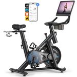 Merach Exercise Bike with 15.6" Adjustable HD Screen - Real-Time Data Tracking, Magnetic Resistance, Merach App Sync, for Home Gym Cycling & Fitness