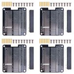 GeeekPi 4X Prototype Breakout DIY Breadboard PCB Shield Board Kit for Raspberry Pi 4 3 2 B+ A+ (Black)
