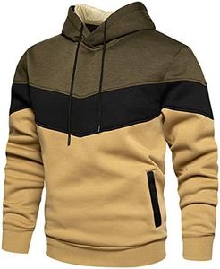 PADOLA Felpa Uomo Felpe con Cappuccio Manica Lunga Semplice Pullover Hoodie(M, Verde)