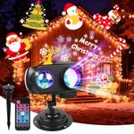 BrightArk Christmas Decoration Outdoor Indoor Projector Lights LED, 12 HD 96 Patterns Waterproof Xmas Decoration Lights for Garden, Party, New Year Decorations with Remote Control, Timer Function