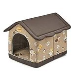 Jiupety Dog House Indoor, 2XL Size Indoor Dog House for Large Dog, Warm Cave Sleeping Nest Bed for Cats and Dogs, Brown