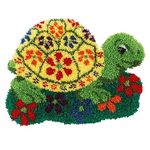 Latch Hook Kit for Adults Kids Turtle DIY Rug Making Kits with Color Preprinted Canvas, Crafts Needlework Arts for Home Decoration Festival Gift 20X15inch