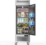 Coolski 27" W Commercial Refrigerator 1 Solid Door, 19.32 Cu.ft Reach-in Stainless Steel Refrigerator, Upright Fan Cooling Cooler, Auto-Defrost, LED Lighting