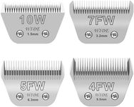 Newbulu 4pack Dog Grooming Wide Blade,Detachable Pet Dog Grooming Blades,Compatible with Andis,Oster A5,Wahl km10 Clippers