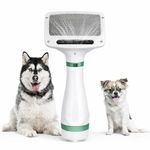 Accohom 2-in-1 Pet Grooming Brush with Dryer – Quiet, Low-Heat Blow Dryer for Dogs & Cats | Detangling & Deshedding Comb for Small & Large Pets Hair Blower Slicker Brush with 3 Wind and Temperature Settings