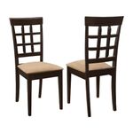 Coaster Home Furnishings Contemporary Style Dining Chairs, Cappuccino Wood Finish, Set of 2