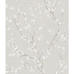 RoomMates RMK11270WP Grey Cherry Blossom Peel and Stick Wallpaper