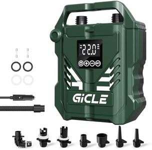 GICLE 22PSI Paddle Board Pump Pompe Sup électrique, avec Prise Auto 12V DC, gonflage Rapide en Deux étapes & Auto-Off pour Stand Up Paddleboard Gonflable, Bateau, Tente (Vert)