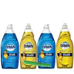 Dawn Dishwashing Liquid Dish Soap, 7.5 Ounce Squeeze Bottle Assorted Scents- Fresh Original and Lemon Dawn Dish Soap with Gift Boutique Lint Stick, 4 Pack